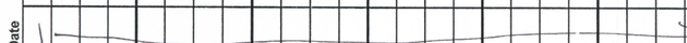 The Date column of a worksheet across twenty-four rows, cropped as a strip: one written value and a single continuous ink line drawn down the column.