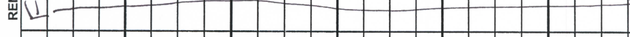 The REM column of the same worksheet: a written letter in the first row and one continuous ink line carrying it down the column.